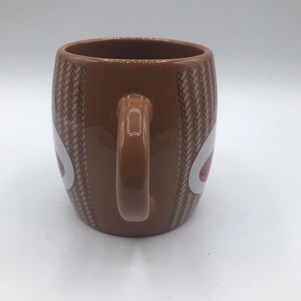 Galerie Sock Monkey Double 2 Handle Coffee Tea Cup‎ Mug Brown 16 oz